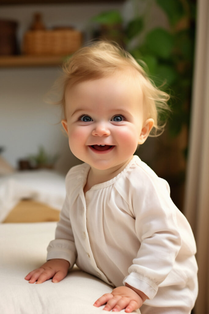 Portret małej uśmiechniętej dziewczynki