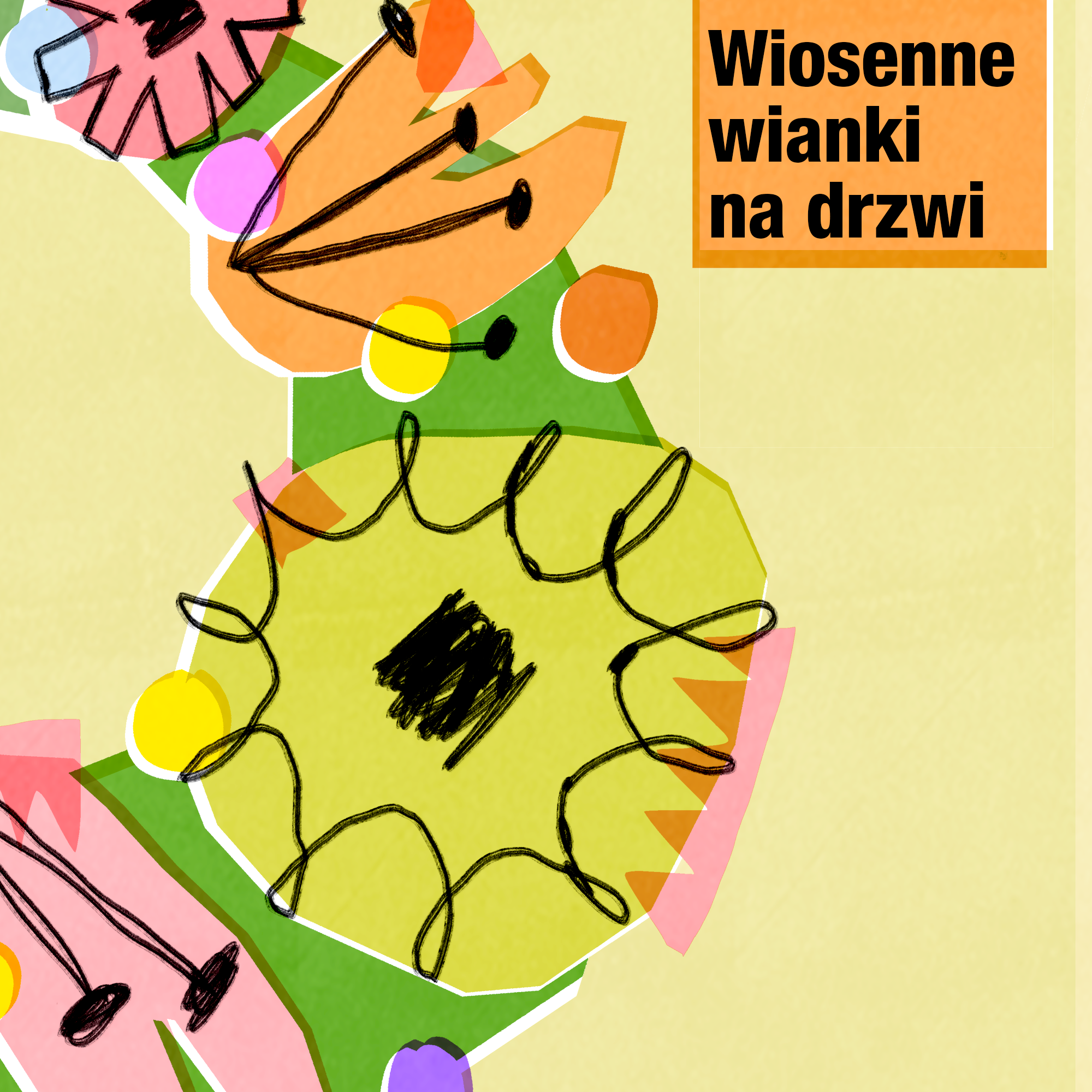 ilustracja wianka, kwiaty