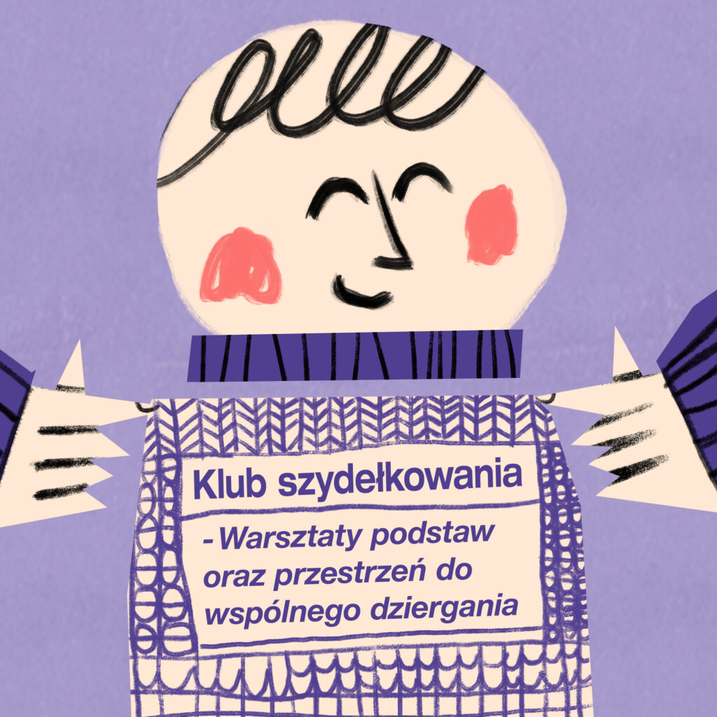 klub szydelkowania plakat ilustracja
