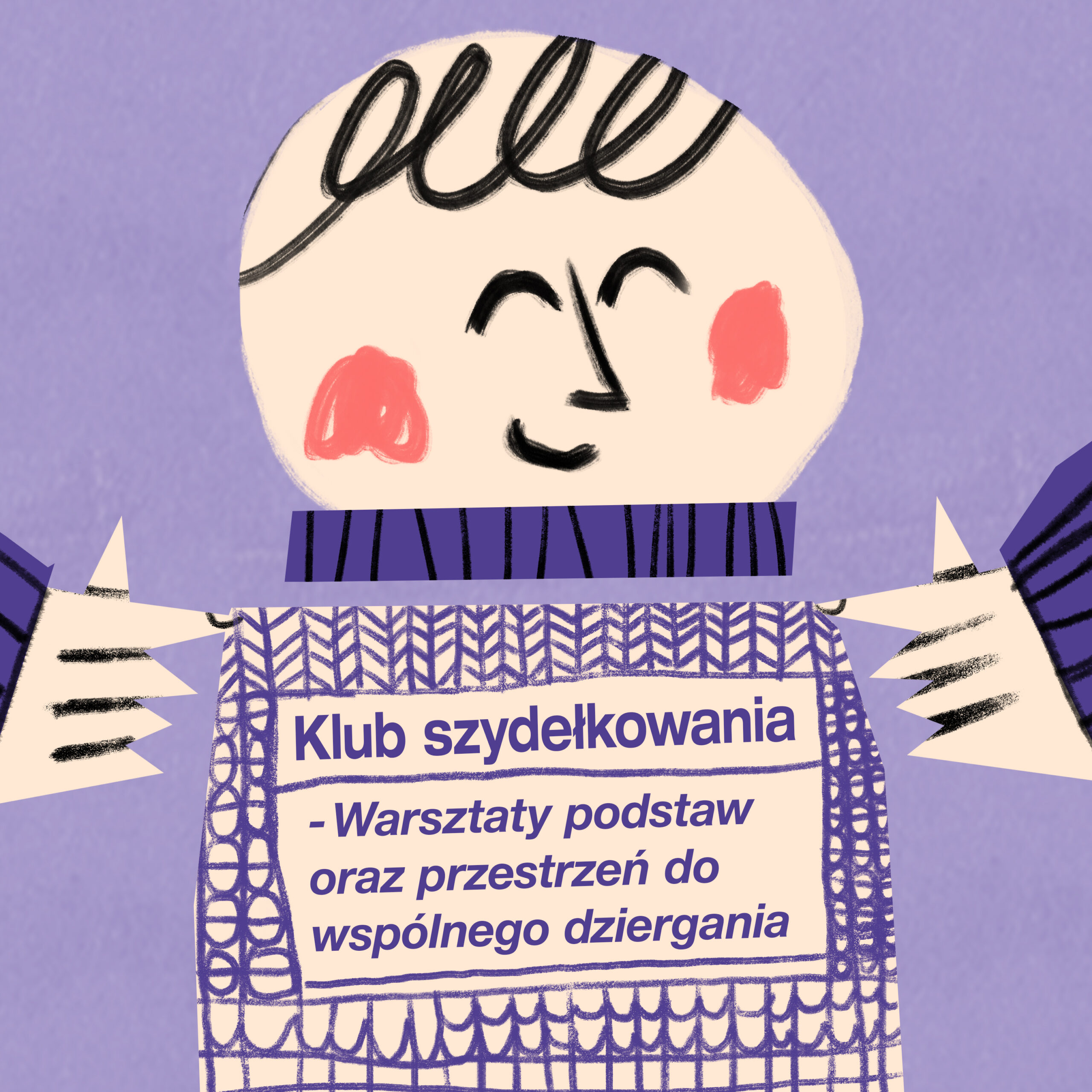 klub szydelkowania plakat ilustracja