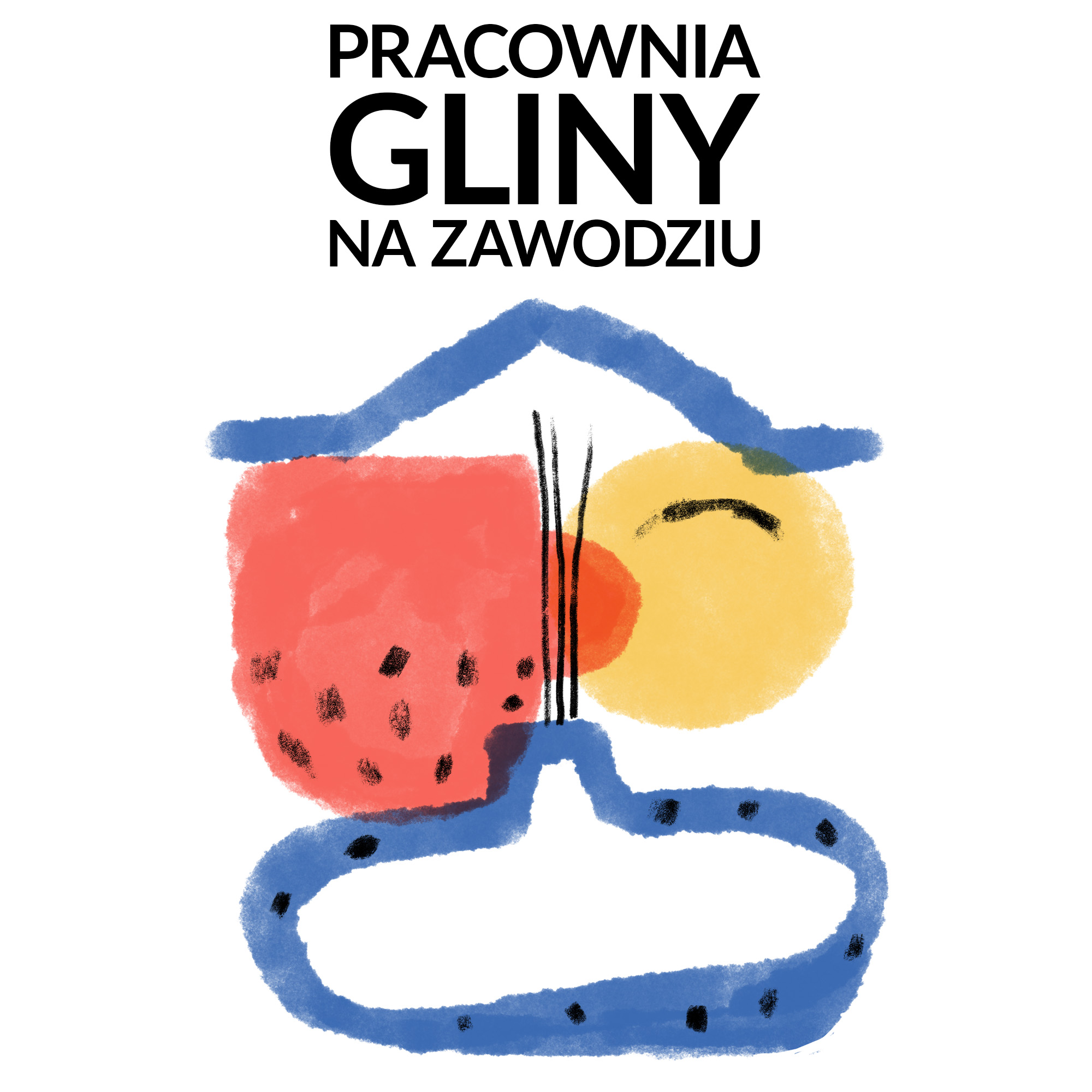 ilustracja przestawiajaca przedmioty z gliny tworzace domek