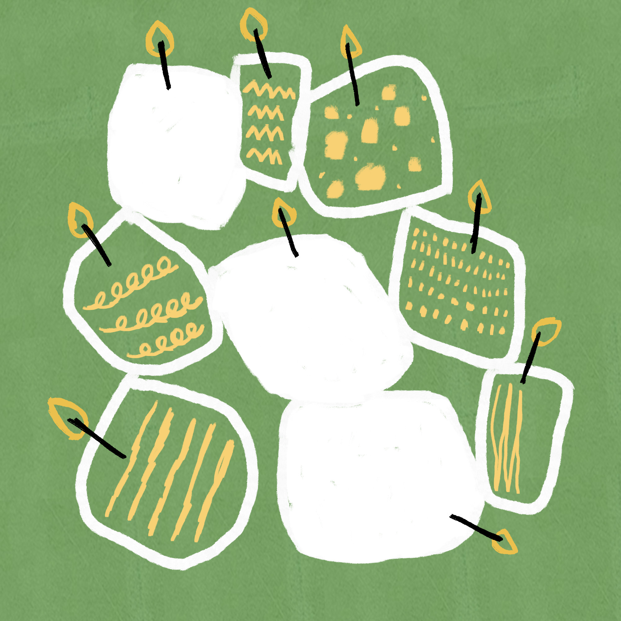 ilustracja przedstawiajaca świeczki