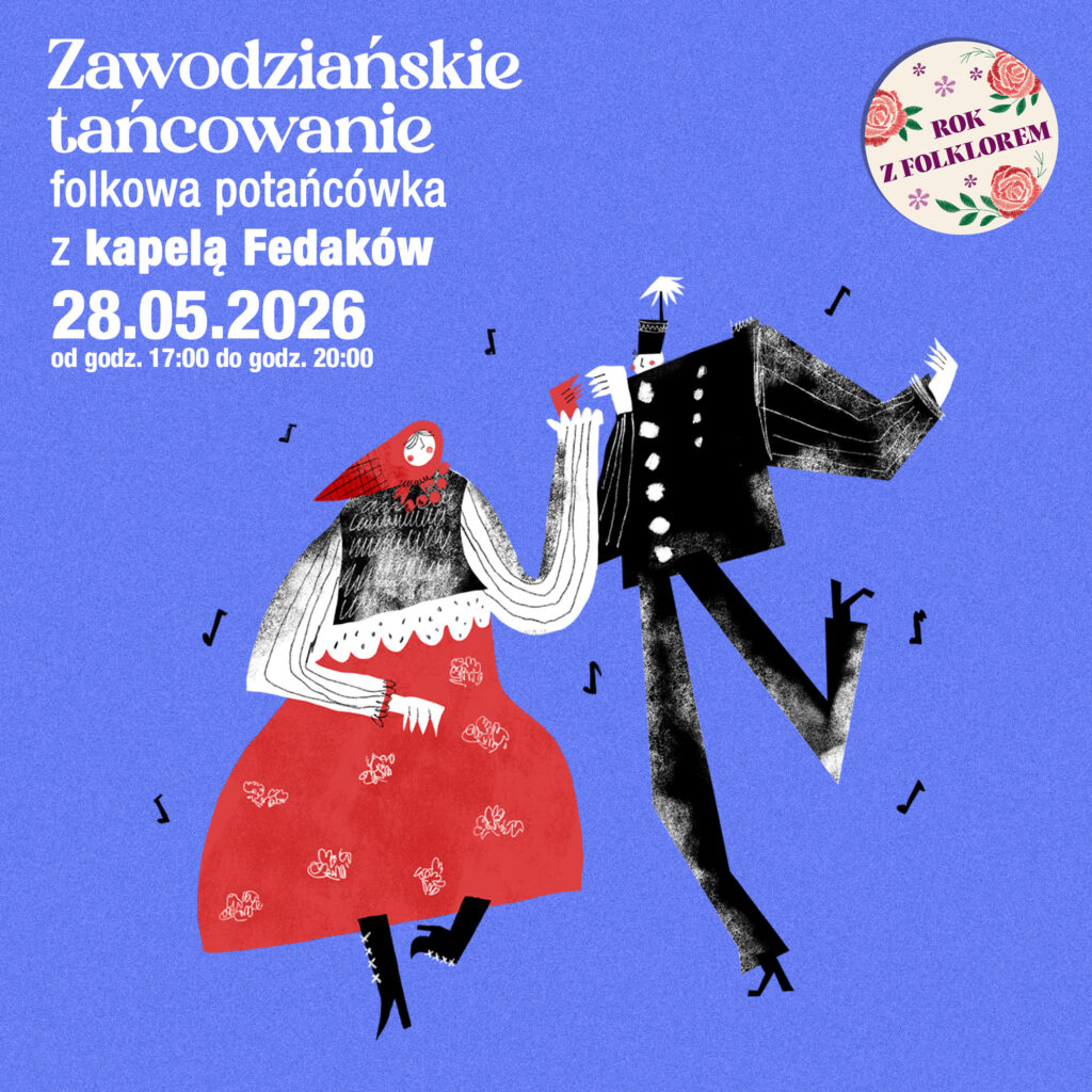 ilustracja przedstawiajaca pare w strojach regionalnych